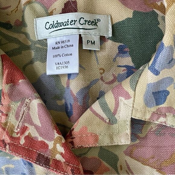 Women's Coldwater Creek Floral Denim Jacket Size PM - Picture 4 of 8
